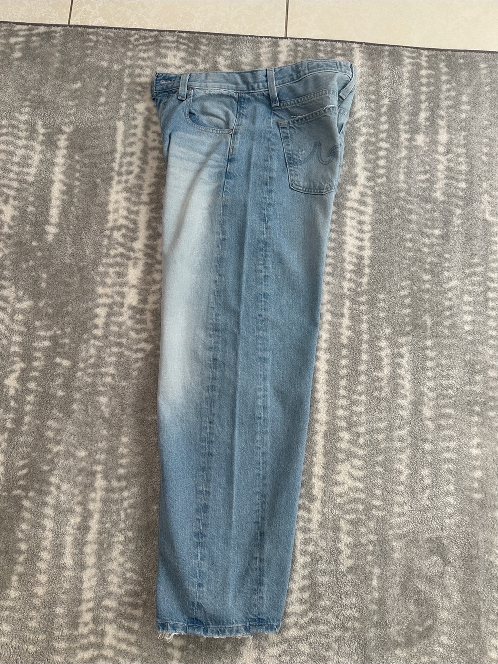 AG Adriano Goldschmied Hattie High Rise barrel Jean allusion Destructed size 26 - Picture 5 of 9